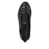 Rieker Front Zip Wedge Ankle Boot - Black Leopard
